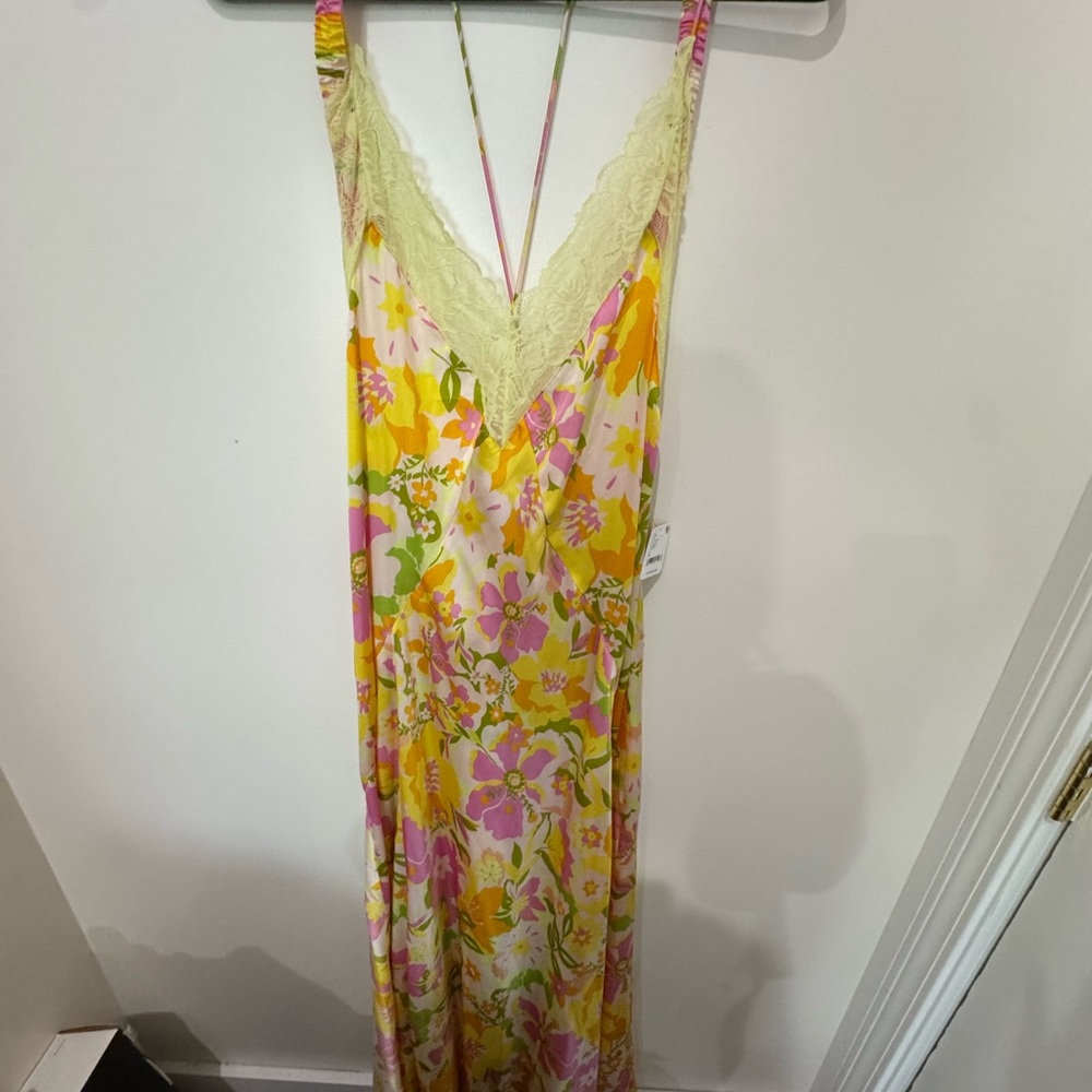 Free People A Bloom Floral Maxi slip in Yellow and Pink - Picture 5 of 10